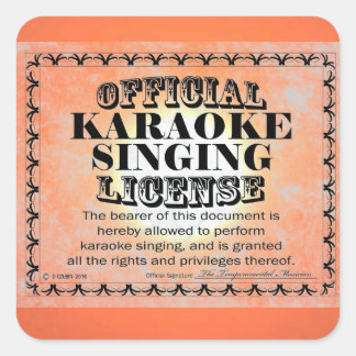 Karaoke Singing License Square Aufkleber