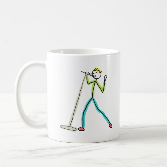 Karaoke Singing Stickman Kaffeetasse (Links)