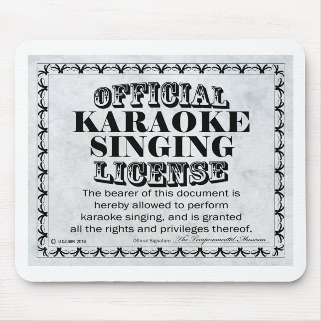 Karaoke Singlizenz Mousepad (Vorne)