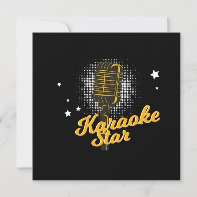 Karaoke Star Mikrofon Musik Gesang Geschenk Einladung (Vorderseite)