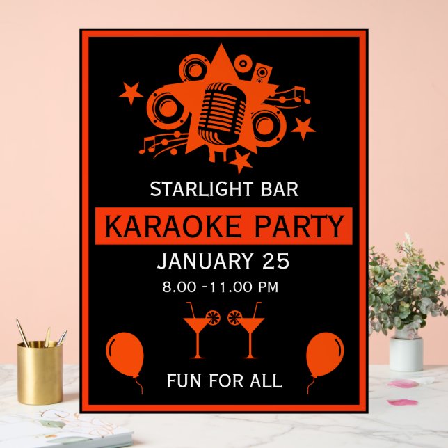 Karaoke Werbeaktion Wall Acrylschild (Hochzeit)