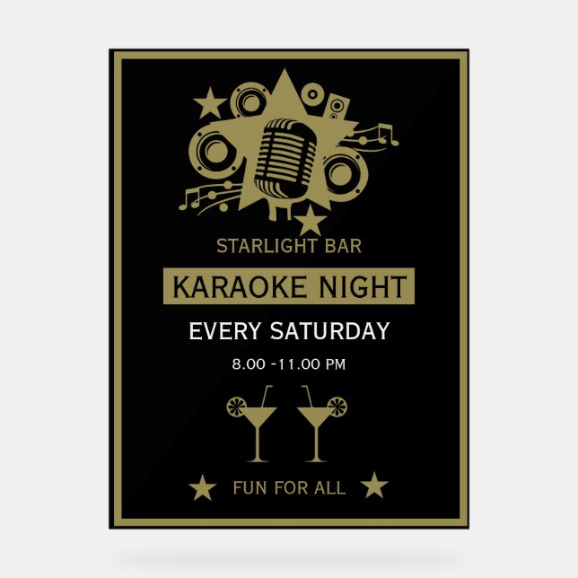 Karaoke Werbeaktion Wall Acrylschild (Vorderseite)