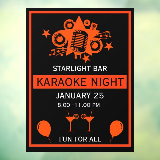 Karaoke Werbeaktion Wall Fensteraufkleber (Blatt 3)