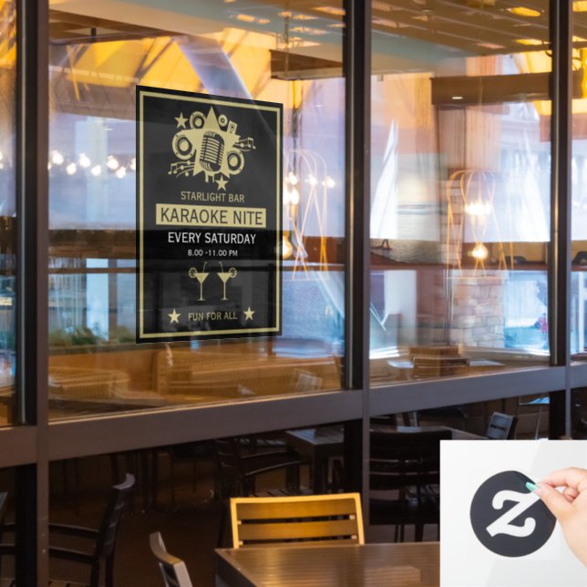Karaoke Werbeaktion Wall Fensteraufkleber (Restaurantfenster)