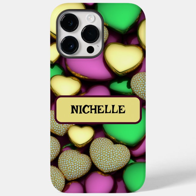 Karat Gold Hearts Case-Mate iPhone Hülle (Rückseite)