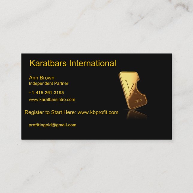 Karatbars International-Visitenkarte Visitenkarte (Vorderseite)