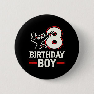 Karate 8 Birthday Boy Button