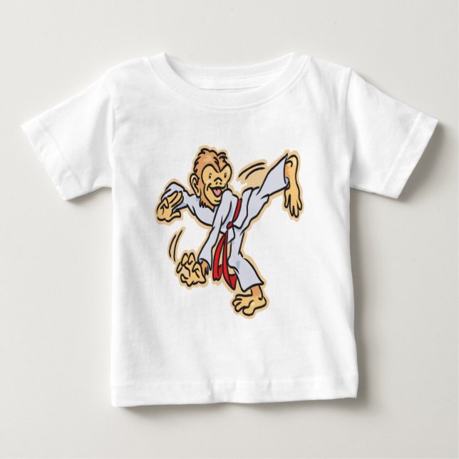 Karate-Affe Baby T-shirt (Vorderseite)
