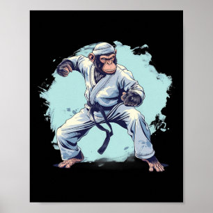 Karate-Affe Kampfsport Kickboxen Judo MMA-Affe Poster
