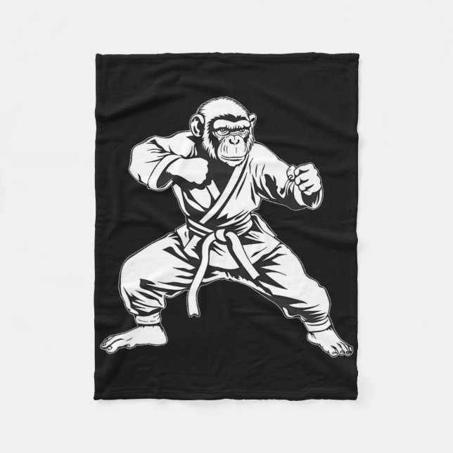Karate-Affe Taekwondo Kickboxen Mma Judo Affe Fleecedecke (Vorderseite)