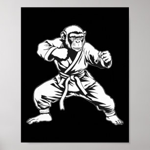 Karate-Affe Taekwondo Kickboxen Mma Judo Affe Poster