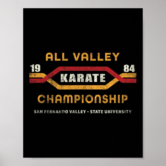 Karate All Valley 1984 Mens Womens Kid Funny Graph Poster (Vorne)