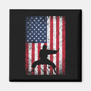 Karate American Flag 4. Juli Martial Arts for Magnet