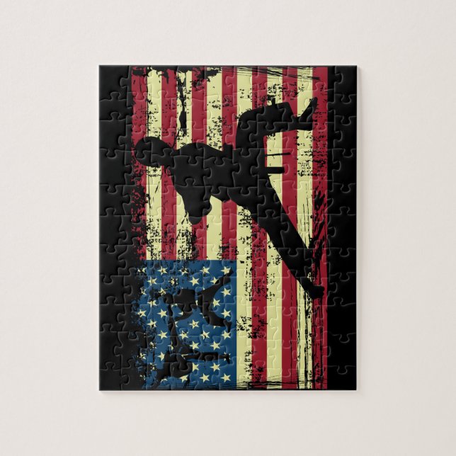 Karate American Flag Martial Arts Puzzle (Vertikal)