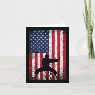 Karate-Amerikanische Flagge 4. Juli Kampfsport für Karte