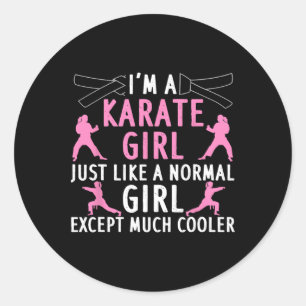 Karate Art for Girls Karate Black Belt Marti Runder Aufkleber