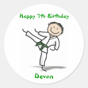 Karate-Aufkleber - grüner Gürtel Runder Aufkleber