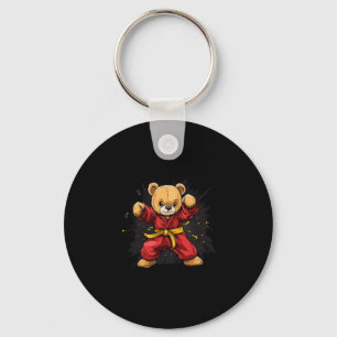 Karate-Bär mit Kraft und Präzision für Kinder Schlüsselanhänger