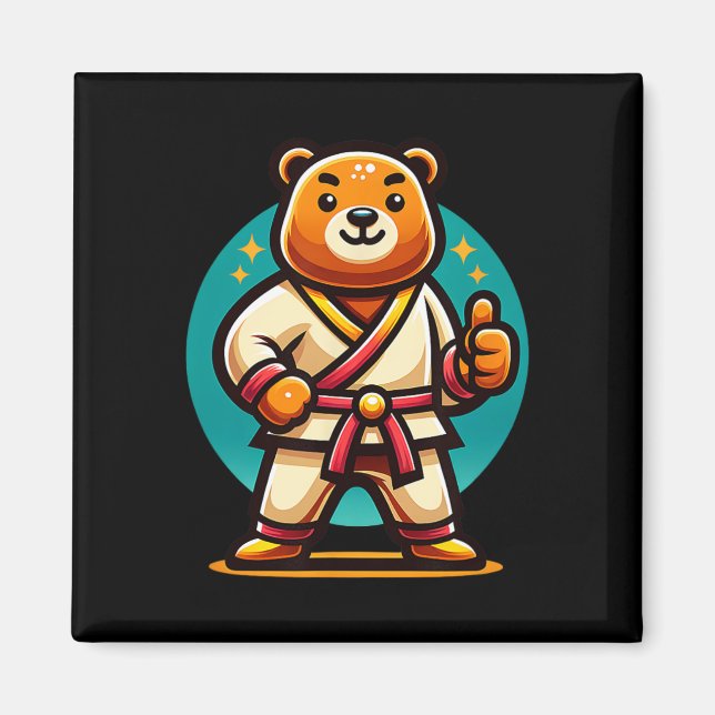 Karate-Bär perfekte Pose Daumen hoch  Magnet (Vorne)