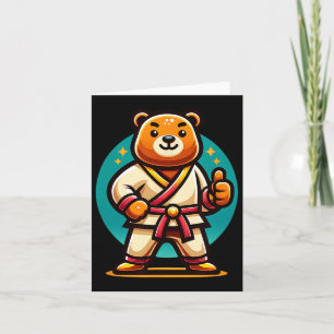 Karate Bear Perfekte Pose stürzt hoch Karte