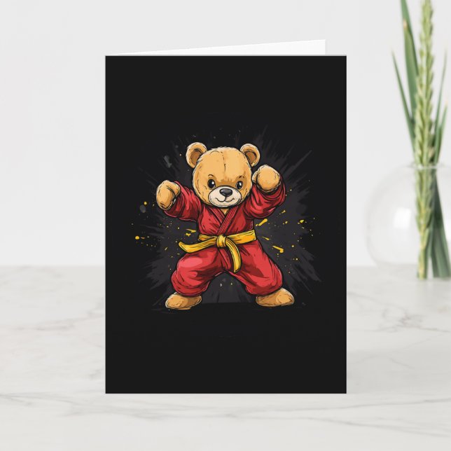 Karate Bear With Power And Precision For Kids  Karte (Vorderseite)