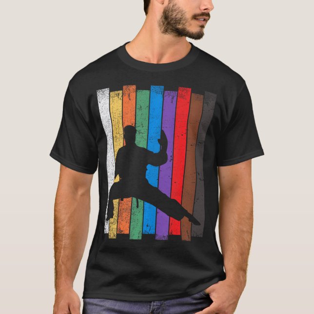 Karate Bel Karate Silhouette Martial Arts T-Shirt (Vorderseite)