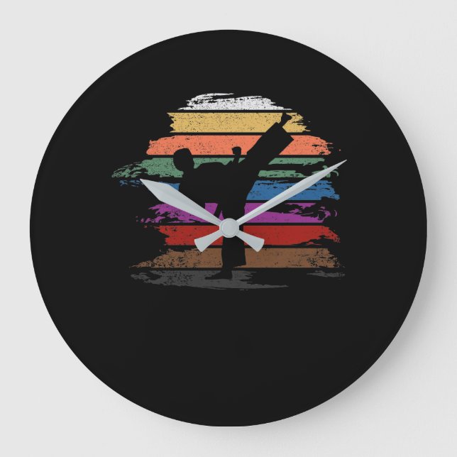 Karate Belt Colors Große Wanduhr (Vorderseite)