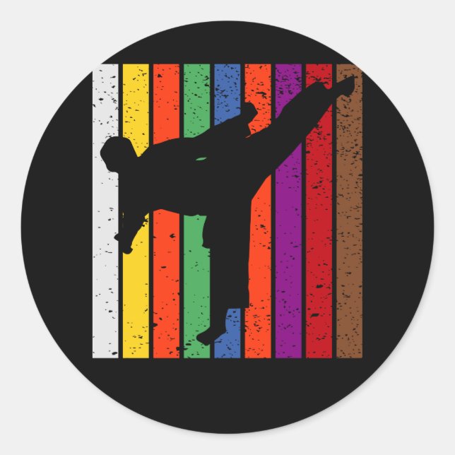 Karate Belt Colors Runder Aufkleber (Vorderseite)