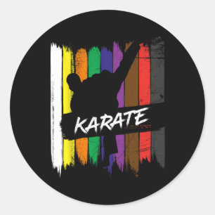 Karate Belt Colors Silhouette Martial Arts Design Runder Aufkleber