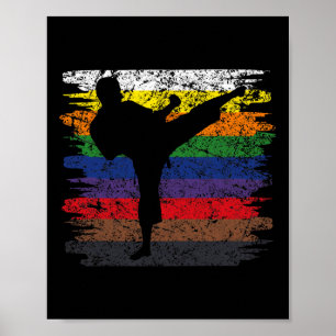 Karate Belt Colors Silhouette Martial Arts Men Boy Poster