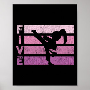 Karate Birthday 5 Year Taekwondo Girl 5th Bir Poster