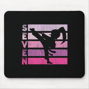 Karate Birthday 7 Year Taekwondo Girl 7th Bir Mousepad