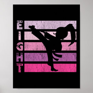 Karate Birthday 8 Year Taekwondo Girl 8th Bir Poster