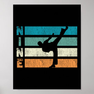 Karate Birthday 9 Year Taekwondo Boy 9th Birth Poster