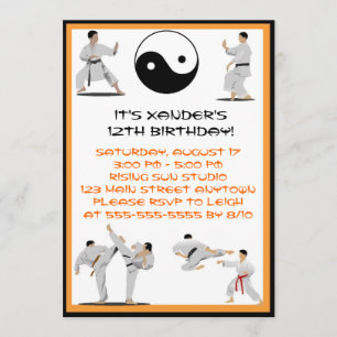 Karate Birthday Einladung