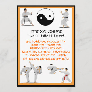 Karate Birthday Einladung