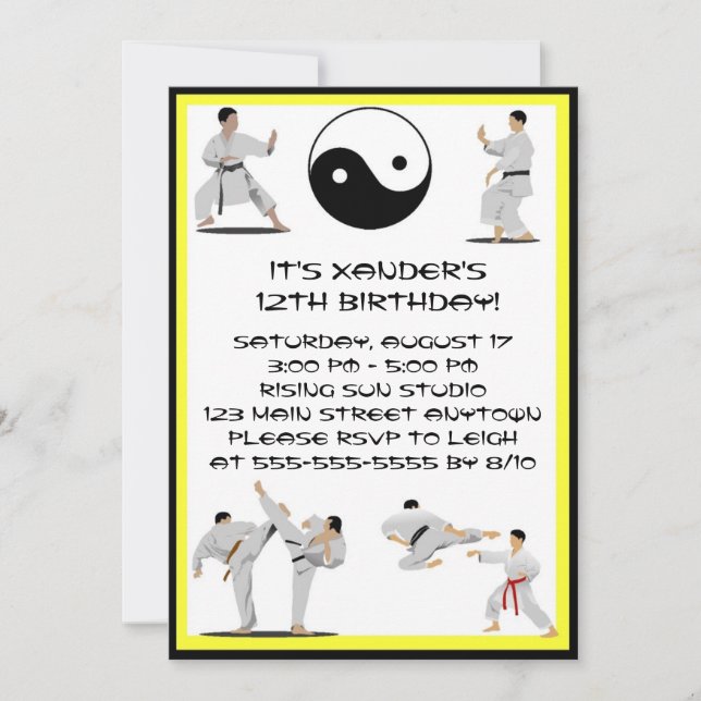 Karate Birthday Einladung (Vorderseite)