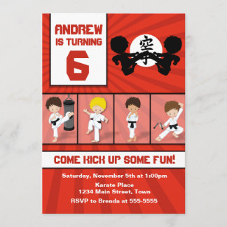 Karate Birthday Einladung 12x18 Karate Party