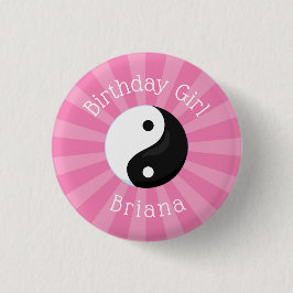 Karate Birthday Party Girl Button