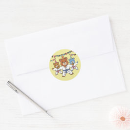 Karate Birthday Round Sticker