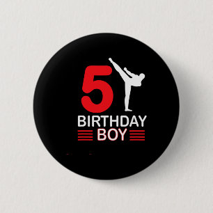 Karate Birthday T-Shirt Boy Gift Kinder Taekwondo  Button