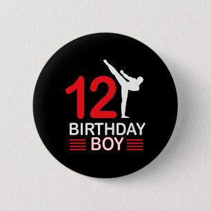 Karate Birthday T-Shirt Boy Gift Kinder Taekwondo Button