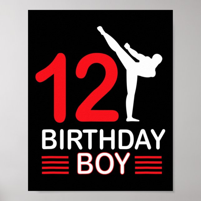 Karate Birthday T-Shirt Boy Gift Kinder Taekwondo  Poster (Vorne)
