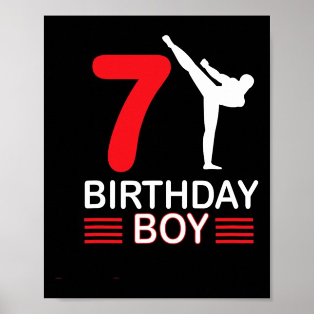 Karate Birthday T-Shirt Boy Gift Kinder Taekwondo  Poster (Vorne)
