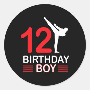 Karate Birthday T-Shirt Boy Gift Kinder Taekwondo  Runder Aufkleber