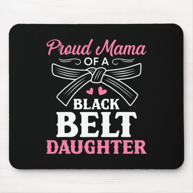 Karate Black Belt Daughter Mama Gift Martial Arts Mousepad (Vorne)
