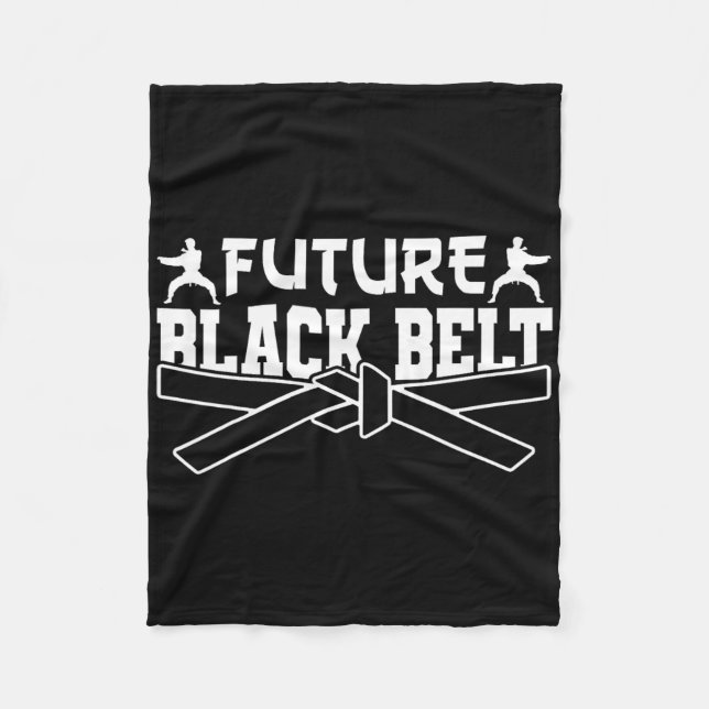 Karate Black Belt Gi Uniform Future Black Belt Fleecedecke (Vorderseite)