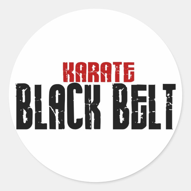 Karate Black Belt Karate Runder Aufkleber (Vorderseite)