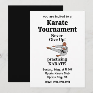 Karate Black Belt Martial Arts Turnament Einladung