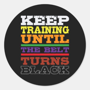 Karate Black Belt Training Japanisch Kampfkunst S Runder Aufkleber